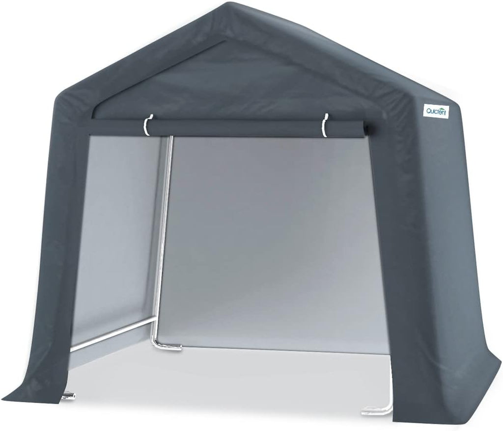 Gray 6x6 ft Portable Garage Shelter Outdoor Storage Shed Car Canopy Carport O869