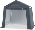 Gray 6x6 ft Portable Garage Shelter Outdoor Storage Shed Car Canopy Carport O869