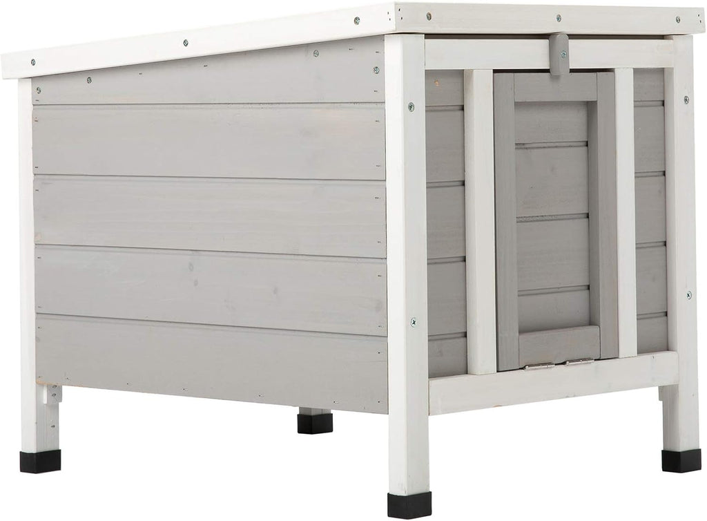 White Weatherproof Wooden Bunny Hutch Pet Cage N458