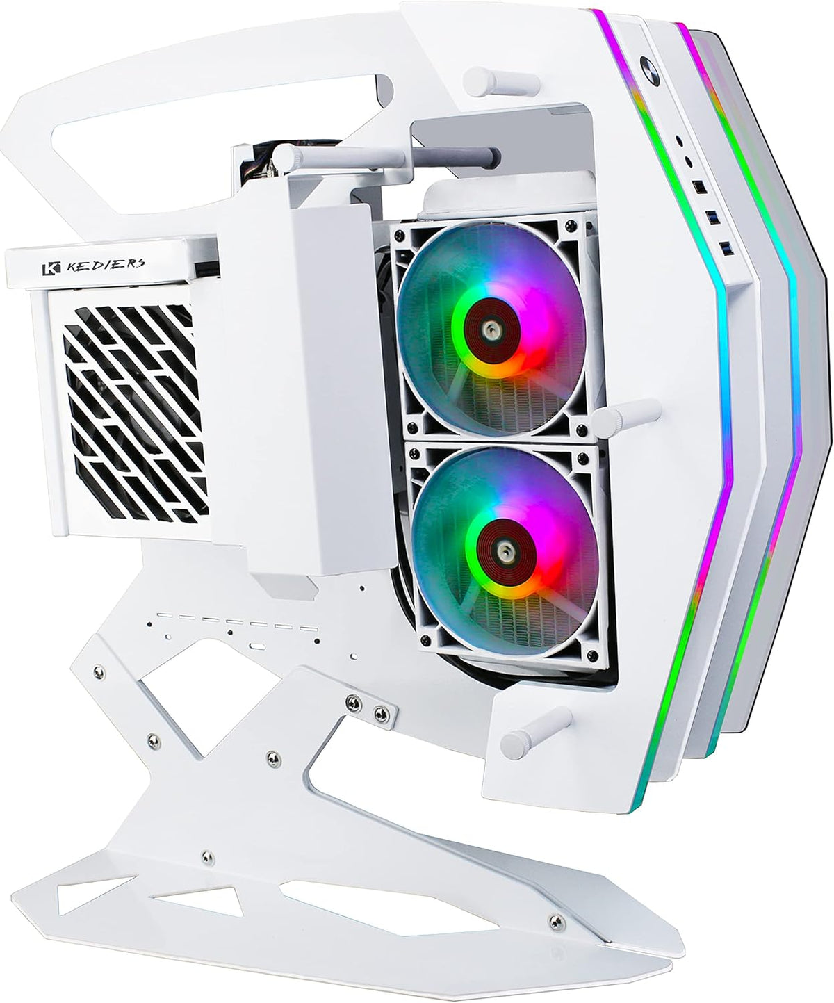 ATX Tower Tempered Glass Gaming Computer Case with 2 RGB Light Boards D952