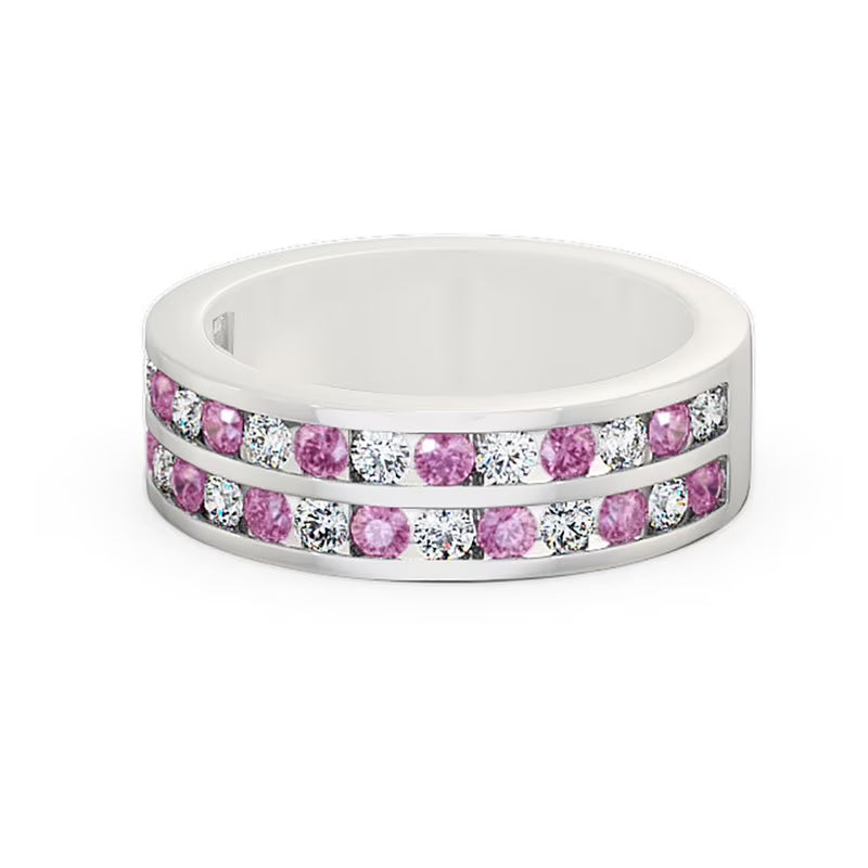 14K White Gold Eternity Band P4121