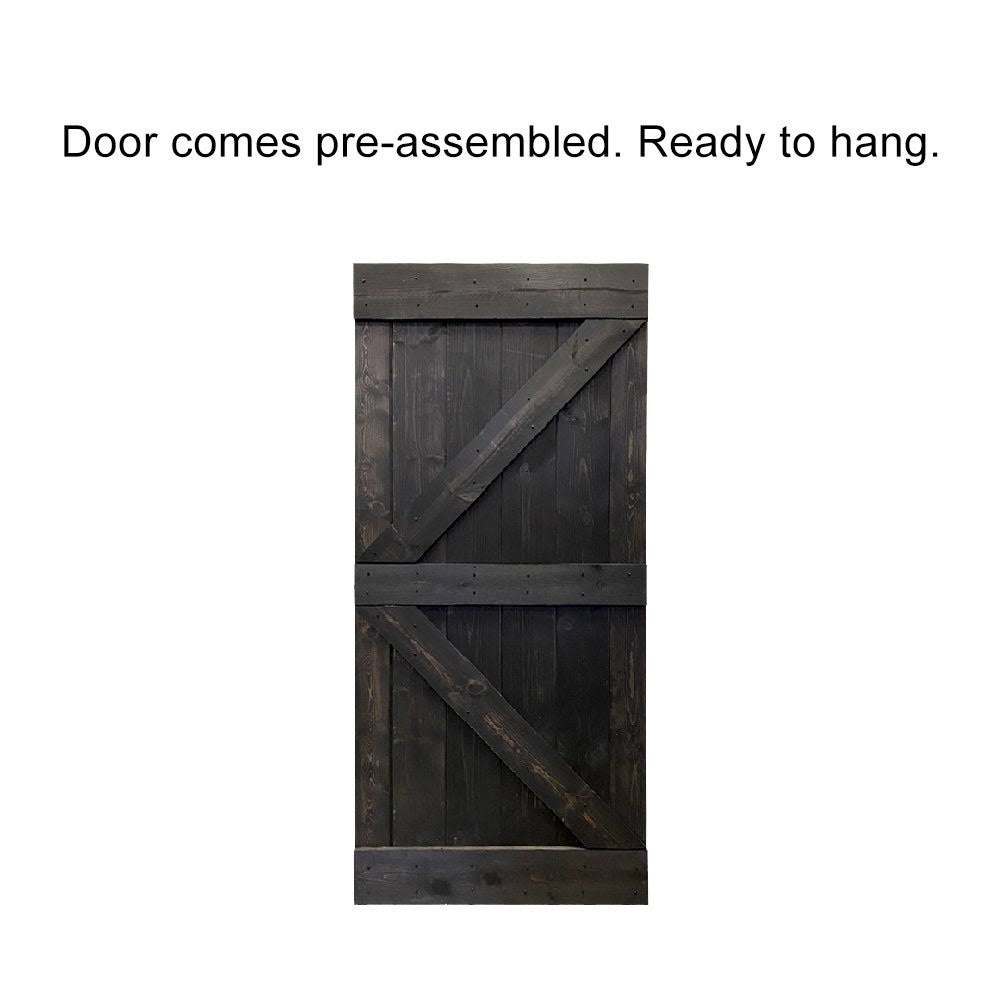 Sage Green Stained Solid Pine Wood Interior Sliding Barn Door Slab R564