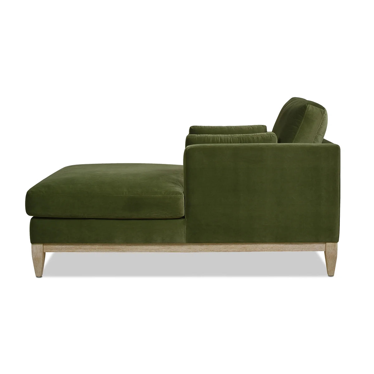 Olive Green Performance Velvet Chaise Lounge Chair J27415
