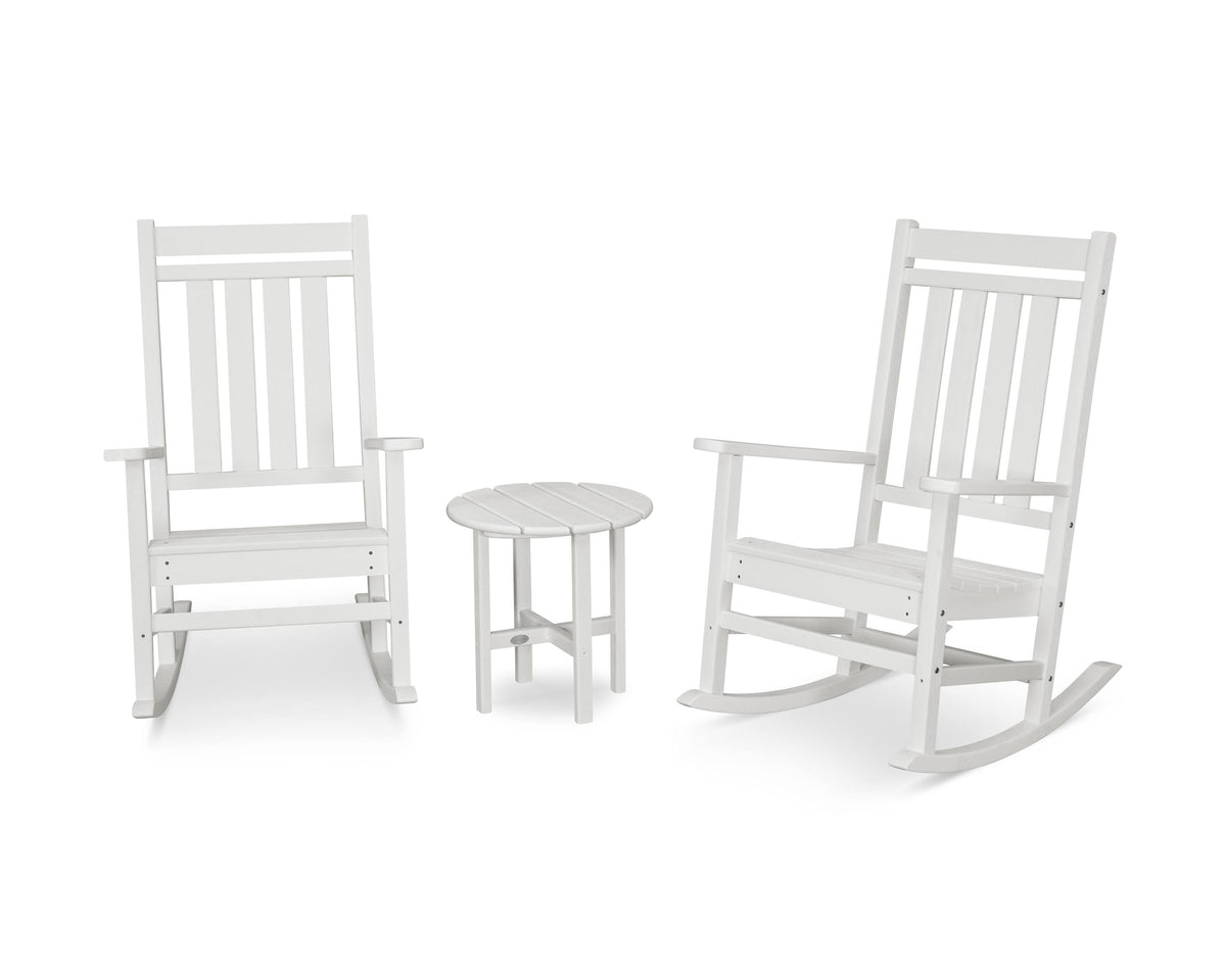 Vintage White 3-Piece Rocking Chair Set Q481