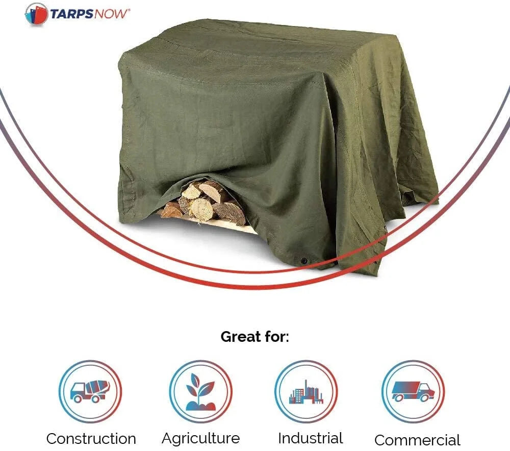 20 Mil Canvas Tarp with Brass Grommet Olive Drab 6'x8' E17298