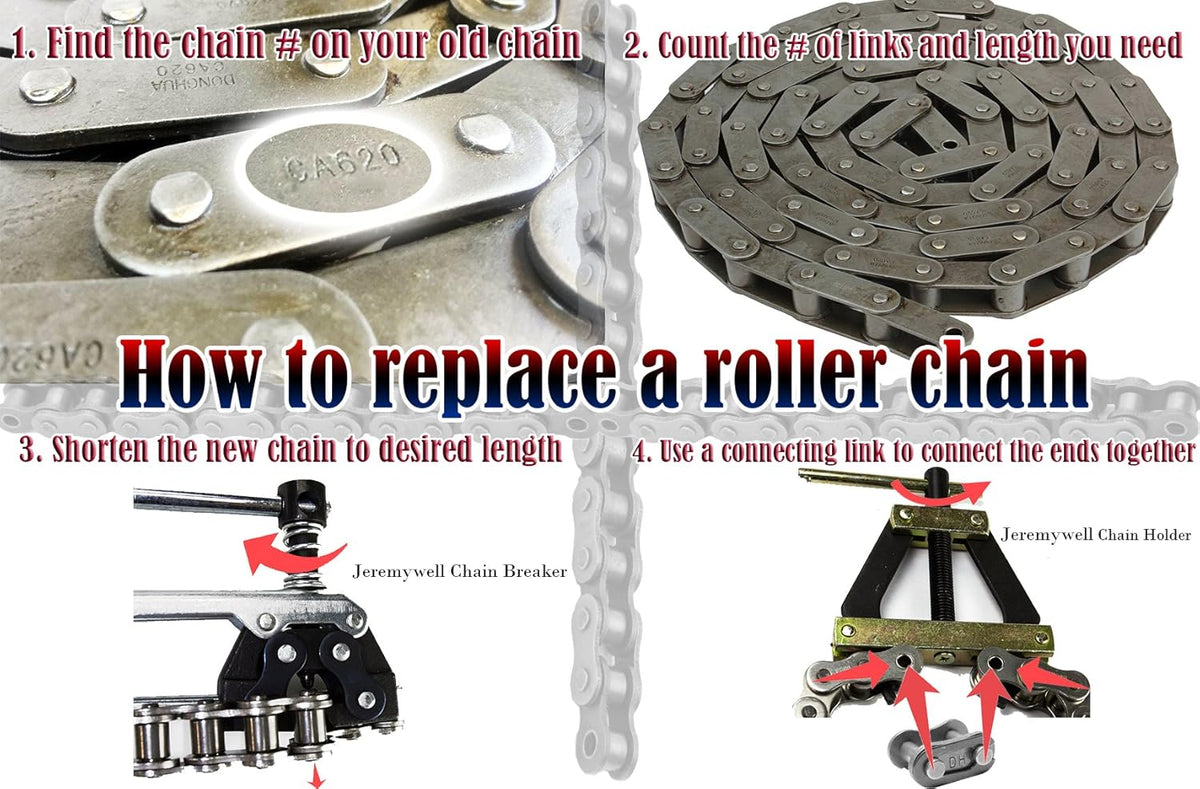 Triple Strand Roller Chain 10 Feet with 1 Connecting Link B7775
