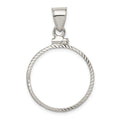 Sterling Silver Diamond Cut Coin Bezel Pendant N8403