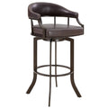 Auburn Bay and Brown Faux Leather Swivel Bar Stool G9055