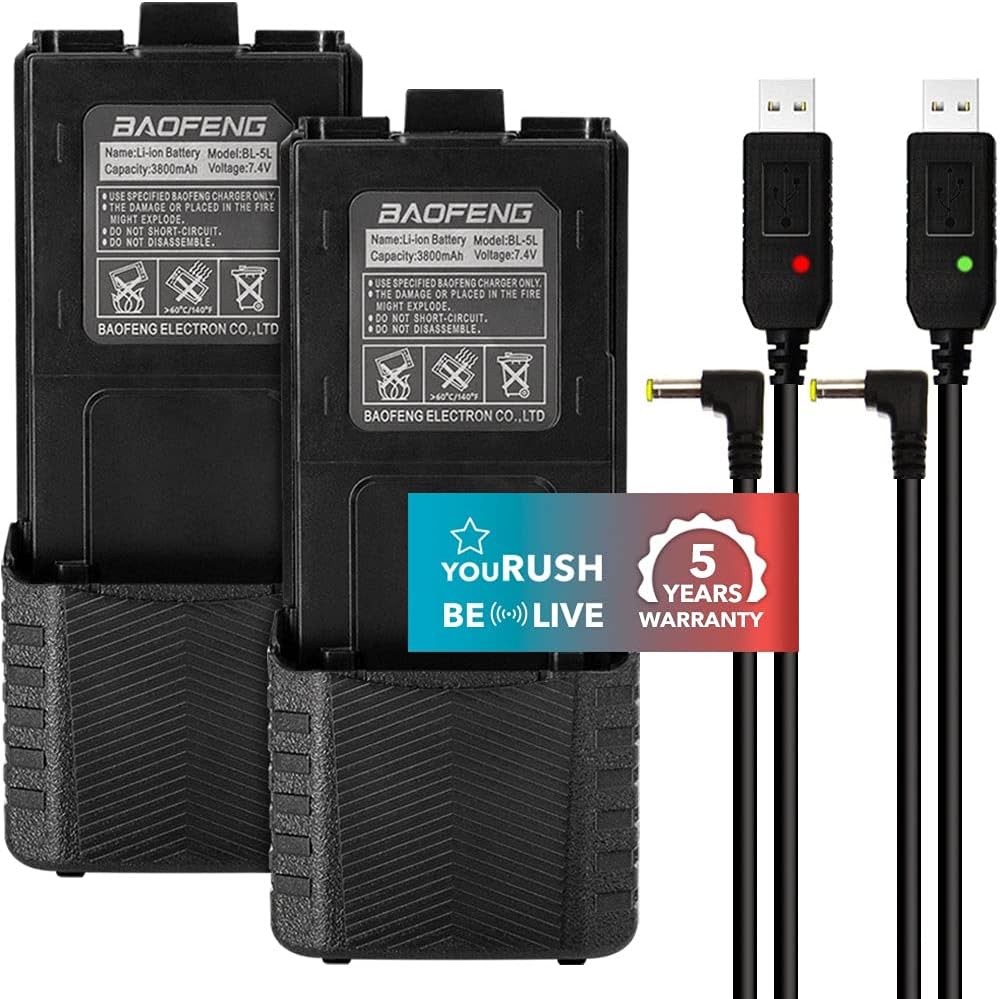 2 Pack 3800 mAh Extended Battery with USB Charging Cables H615