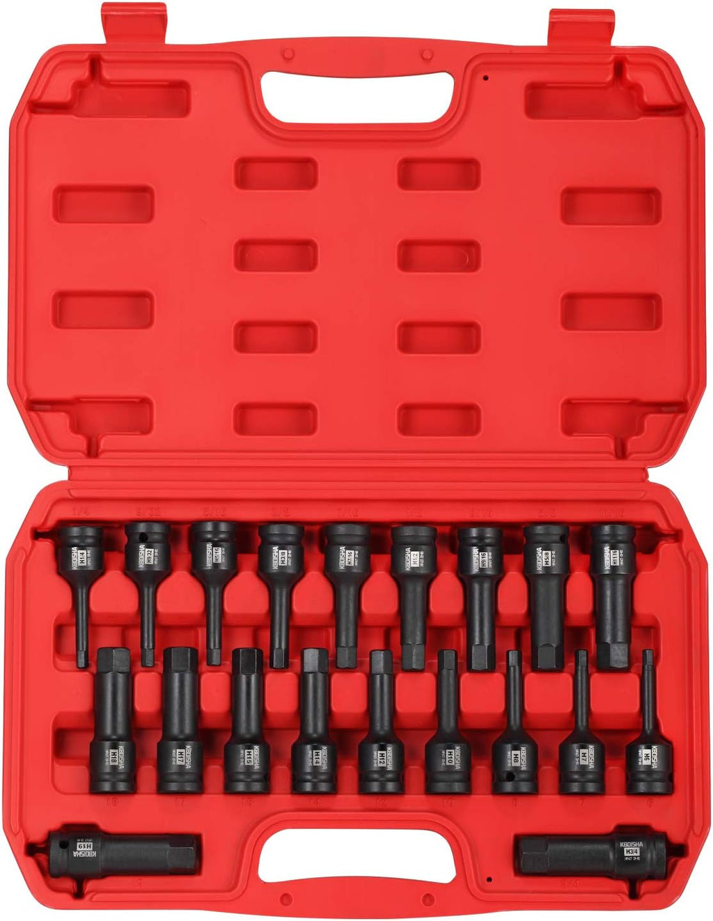 20-Piece CR-MO Steel Impact Hex Driver Socket Set with Storage Case T192437