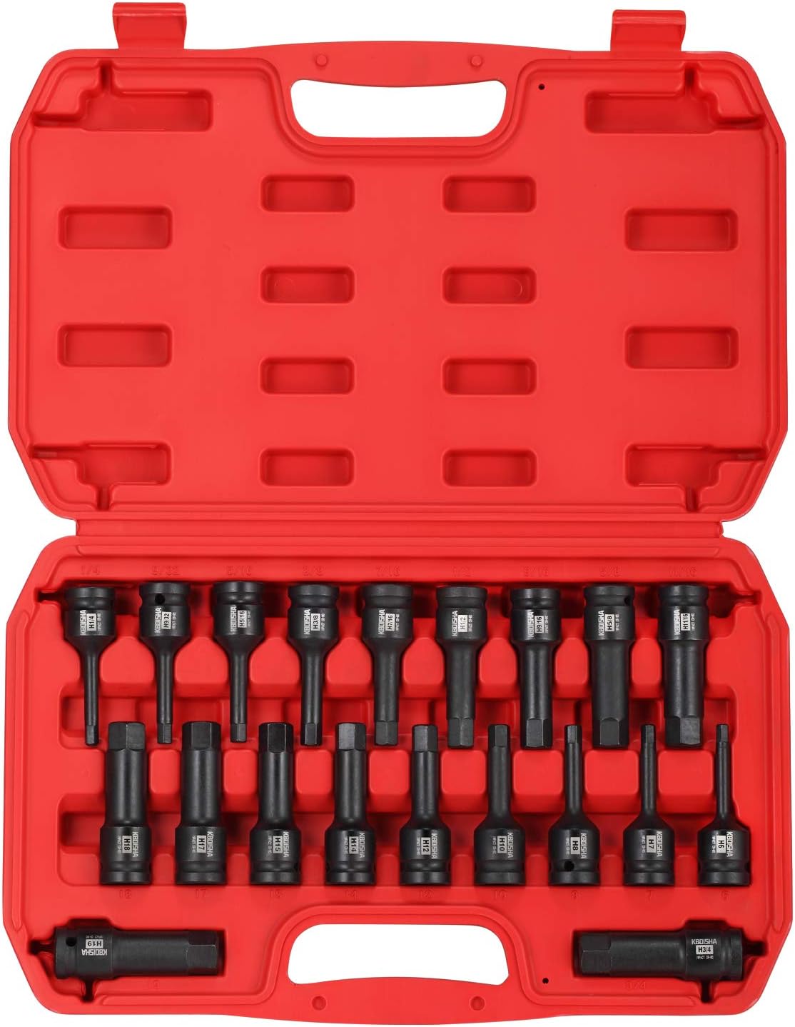 20-Piece CR-MO Steel Impact Hex Driver Socket Set with Storage Case T192437
