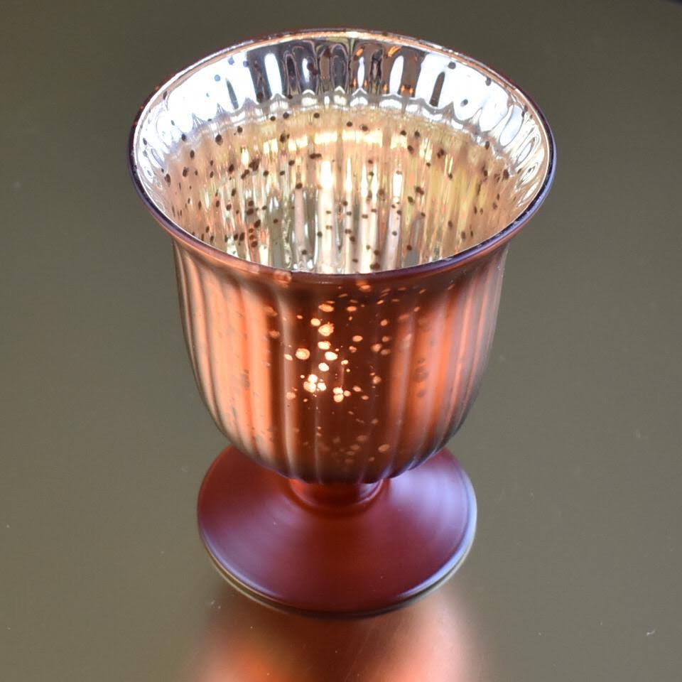 Rustic Red Copper Mercury Glass Urn Candle Holder, Set of 6 Z2783