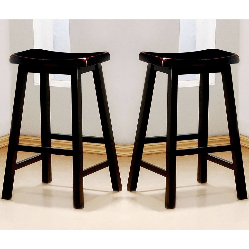 Distressed Black Cherry Counter Height Stools (Set of 2) G834596