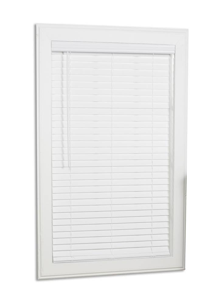 Cordless White Faux Wood Room Darkening Horizontal Blinds Y580
