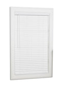Cordless White Faux Wood Room Darkening Horizontal Blinds Y580