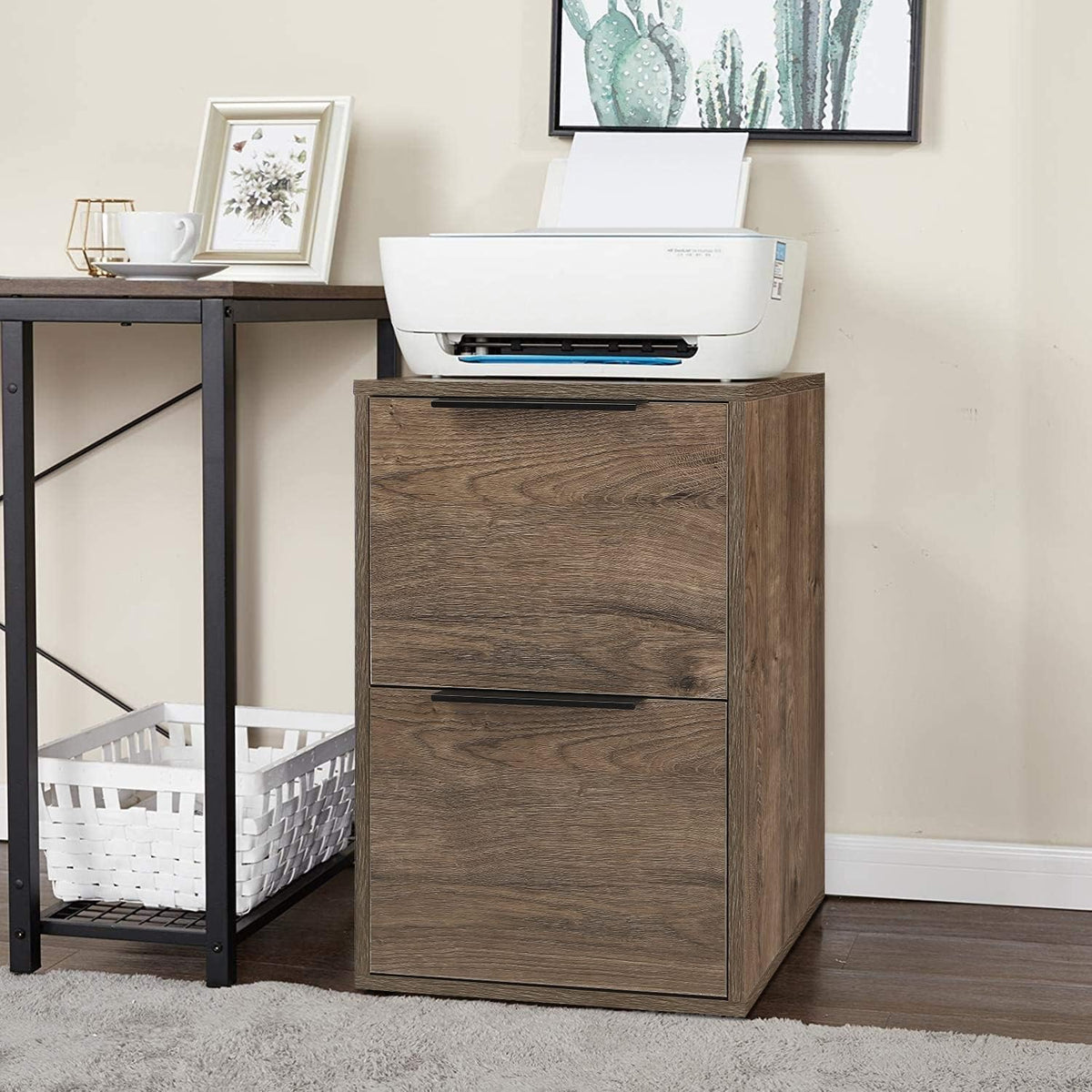 Gray 2 Drawer Wood File Cabinet O4112