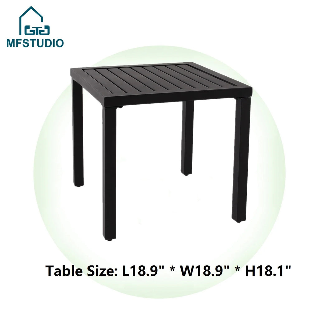 Black & Red 3-Piece Outdoor Patio Set with 2 Rocking Chairs and Bistro Table G411815