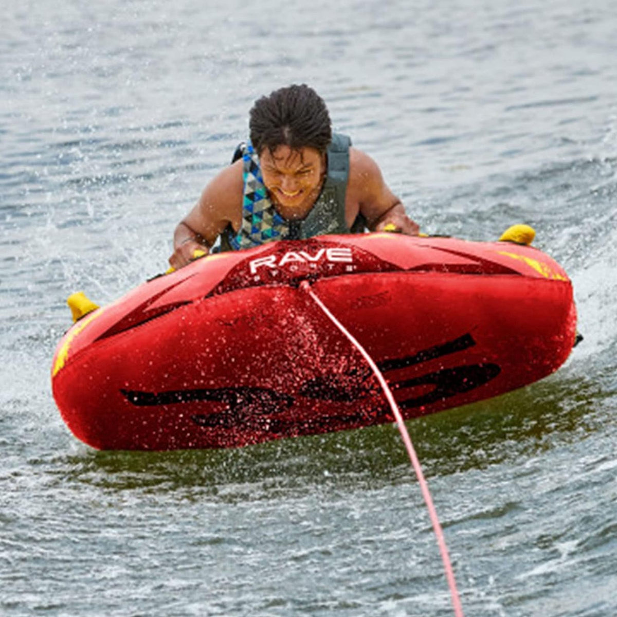 Red Nylon Inflatable Towable Float with Foam Handles U140