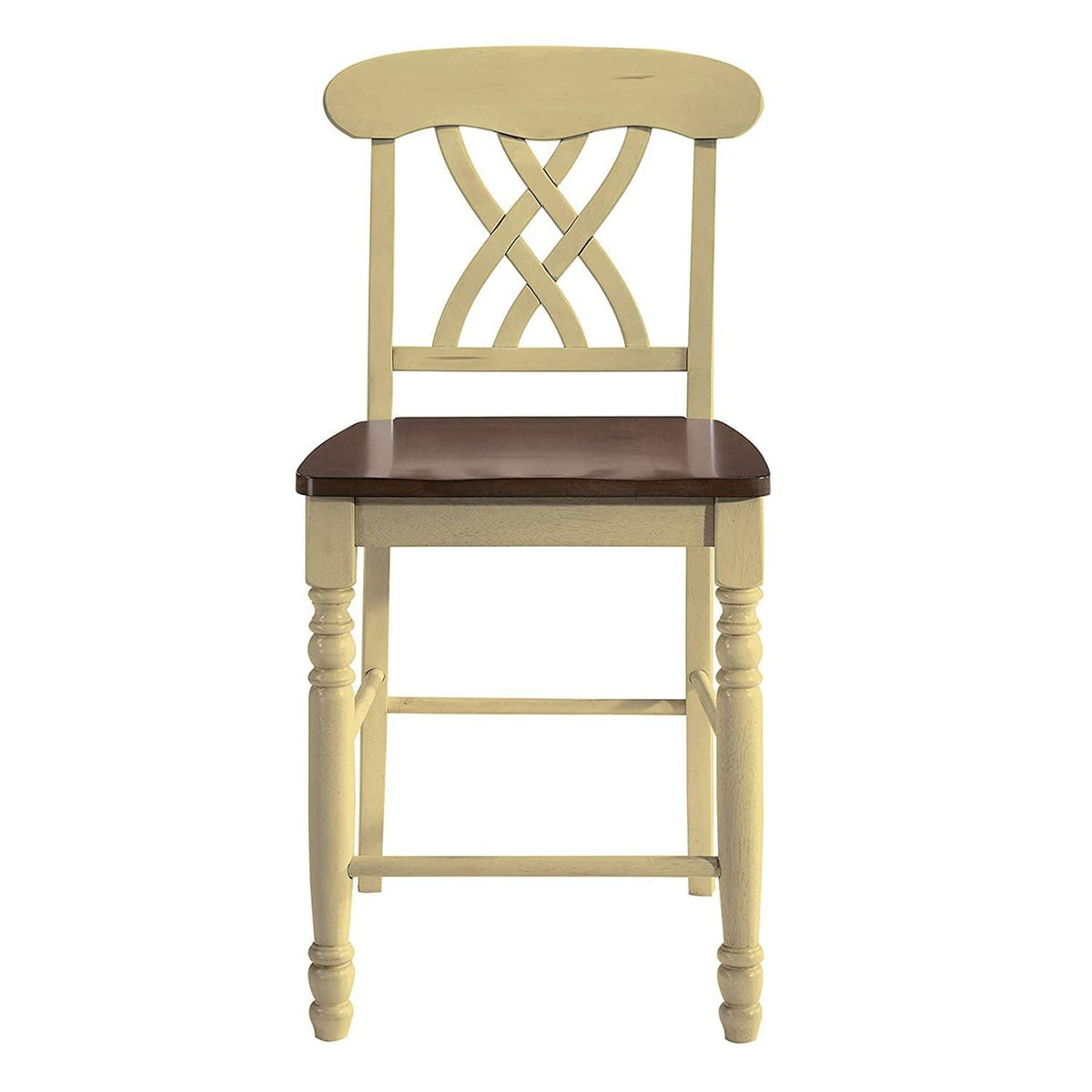 2pc Buttermilk and Oak Counter Height Chair W370914