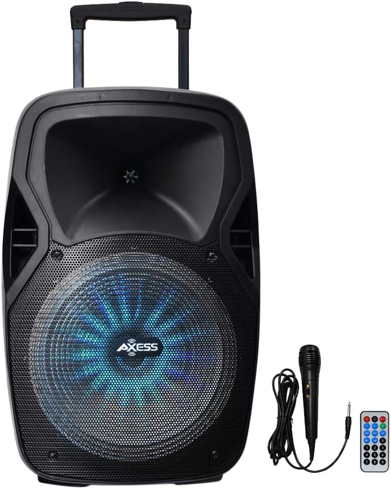 8'' Portable Bluetooth Speaker with Woofer & Tweeter, LED Lights, Pack of 2 U98569