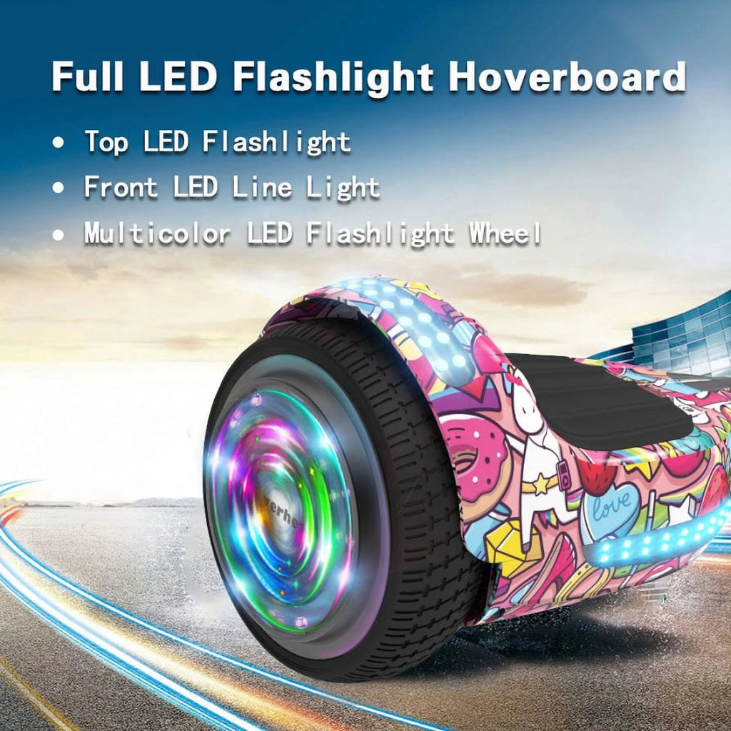 Unicorn Hoverboard Electric Scooter with Bluetooth Speaker and LED Light R353869