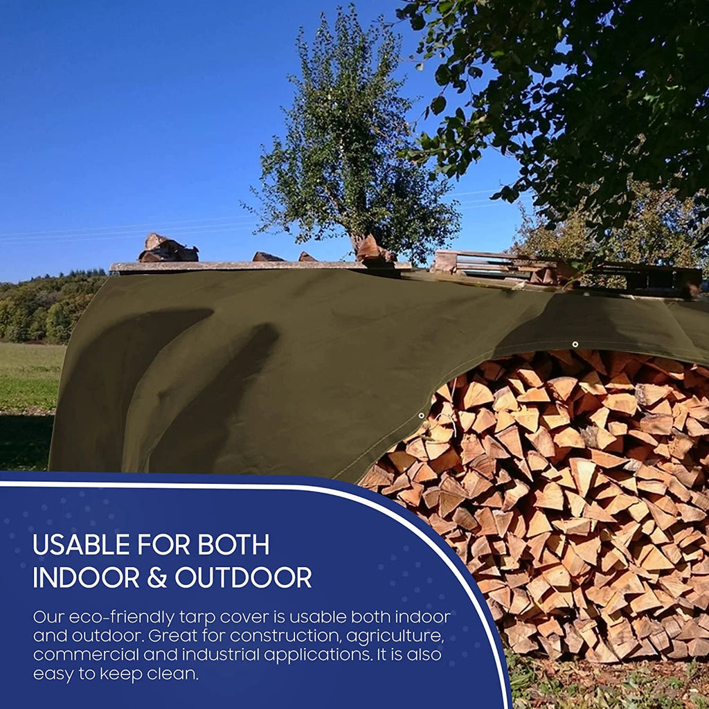 20 Mil Canvas Tarp with Brass Grommet Olive Drab 6'x8' E17298