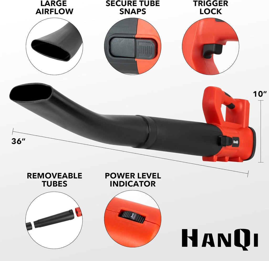 Cordless Handheld Leaf Blower 400CFM 6-Speed 150 MPH with 4.0Ah Battery & Charger Q9195