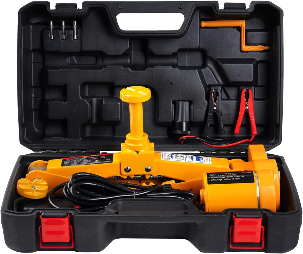 Electric Car Jack Kit 3Ton 12V Portable Scissor Car Jack Lift Grey Pack of 2 V6572