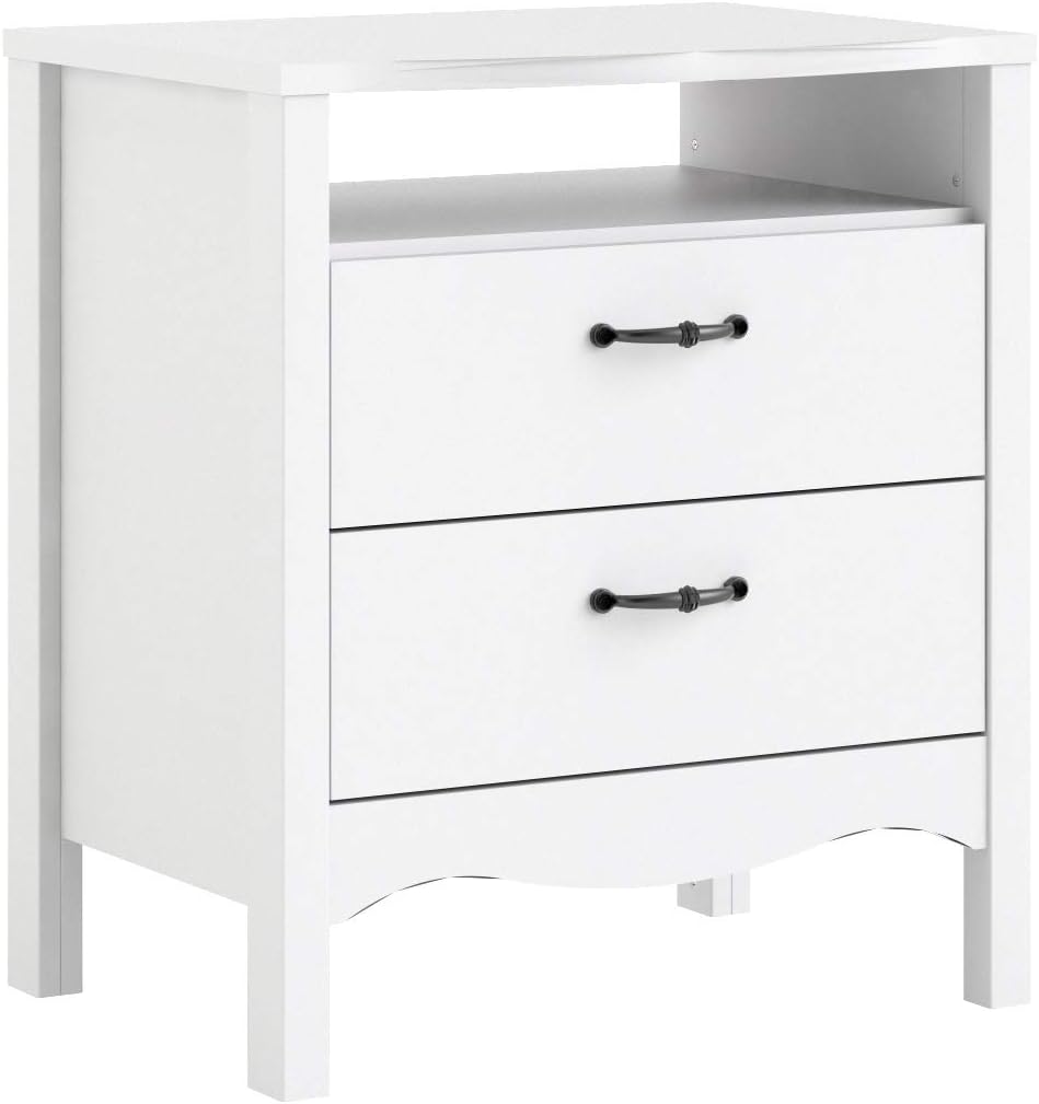 White 2 Drawer Nightstand A275
