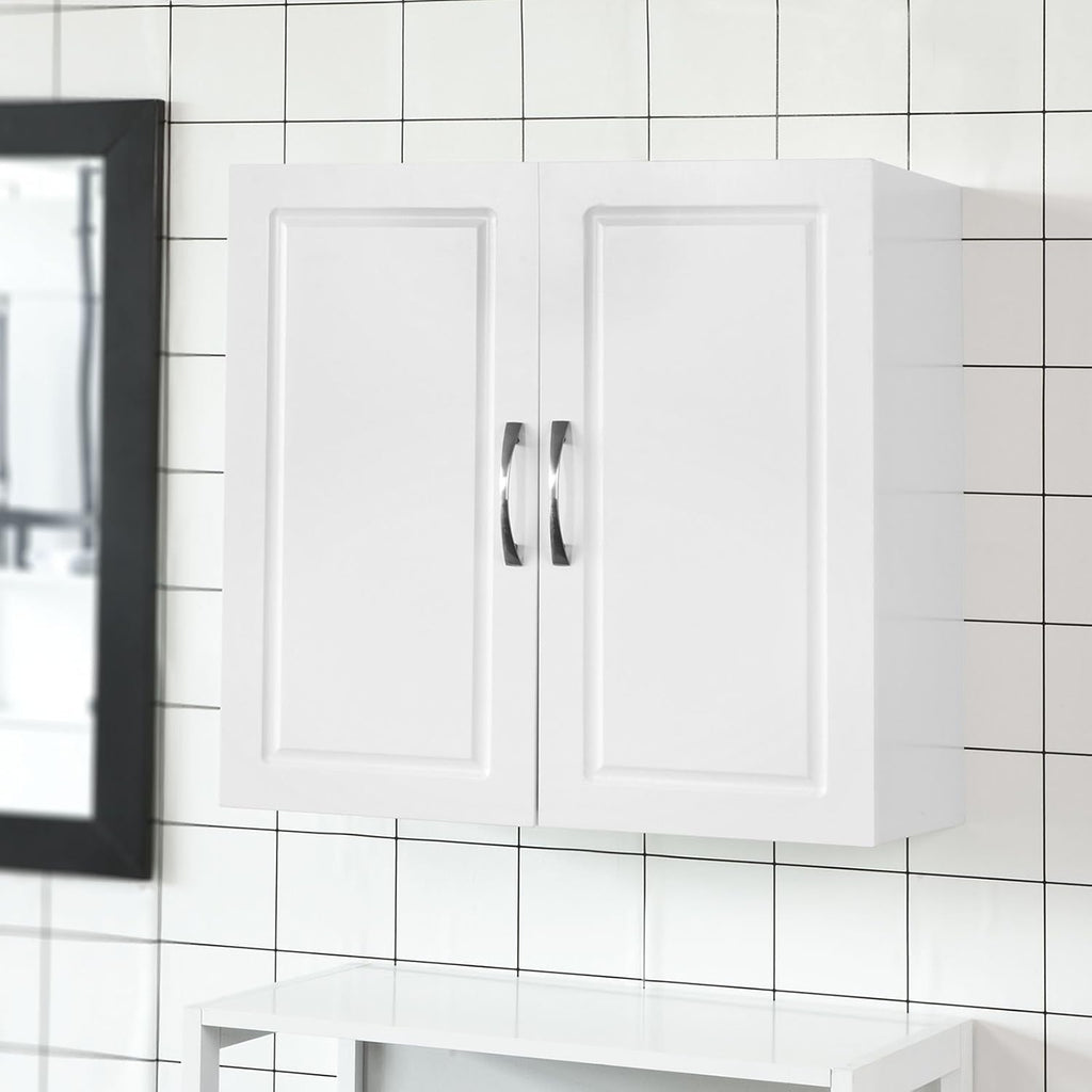 White Wall Cabinet with Shelf Pack of 2 Q793629