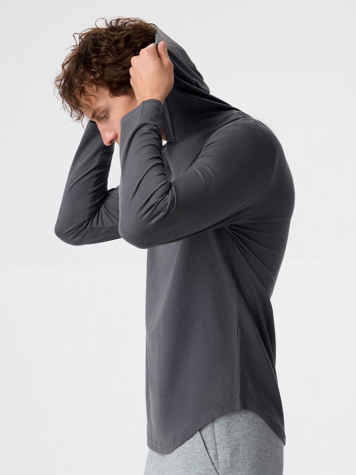 StaySmooth Long Sleeve Hooded Drop-Cut Tee