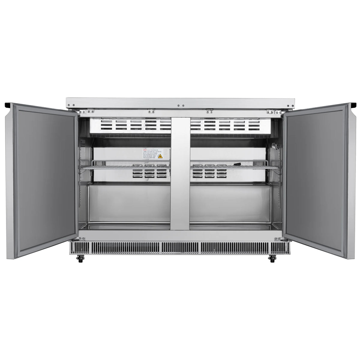 48 in. Commercial Refrigerated Prep Station Cold Table with 9 Pan Storage and Two Adjustable Shelves V50187