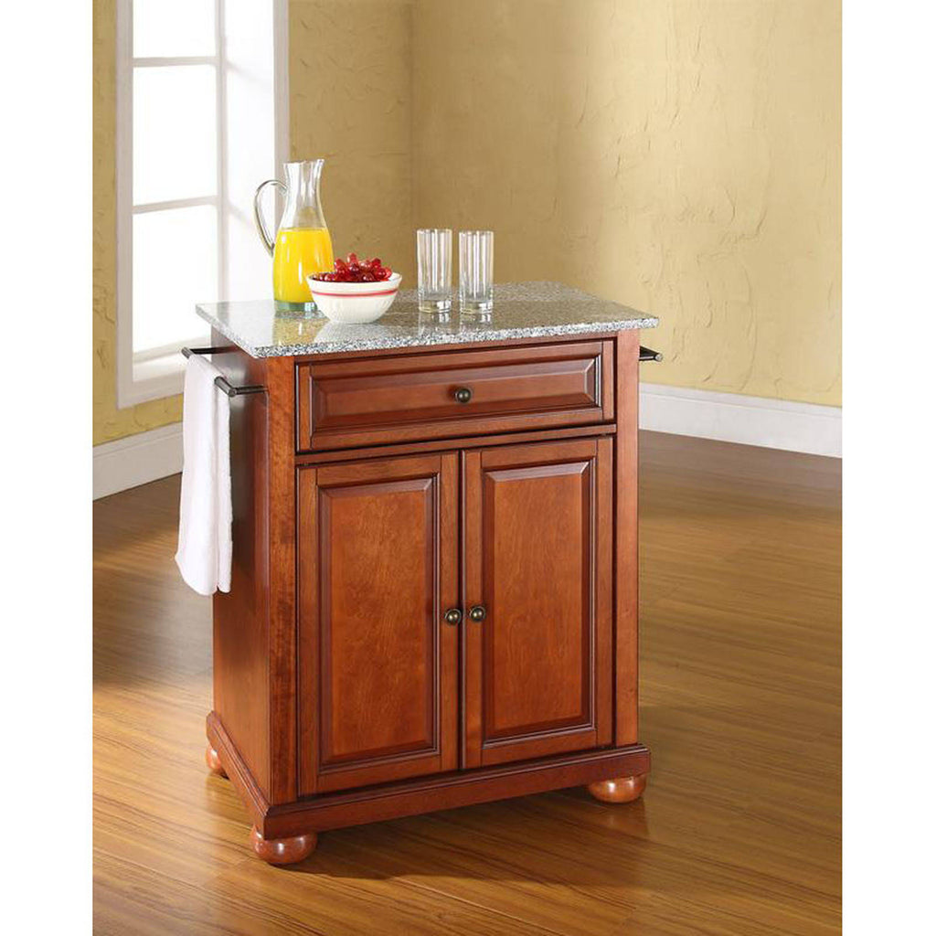 Solid Granite Top Portable Kitchen Island Q614