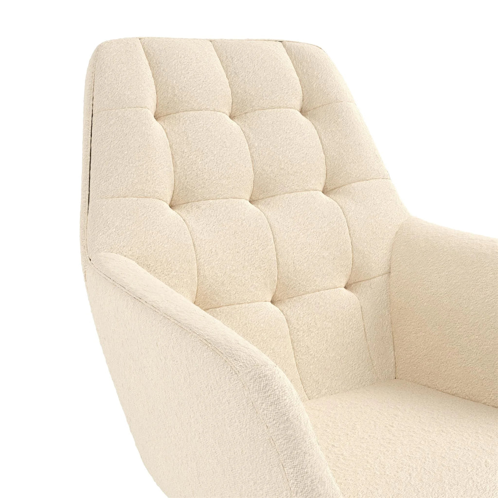 Ivory Boucle Upholstered Nursery Rocker Z204