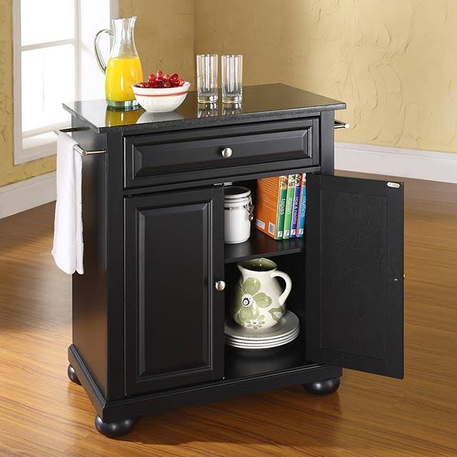 Solid Granite Top Portable Kitchen Island Q614