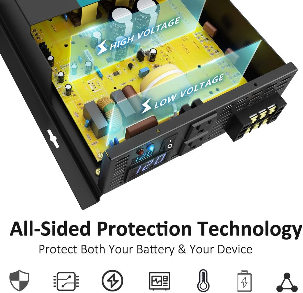 3000W 48V 120V Pure Sine Wave Power Inverter with 2 AC Outlets L394247