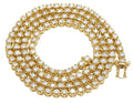 10K Yellow Gold Diamond Tennis Choker Necklace 4mm 21" 6.5CT L924