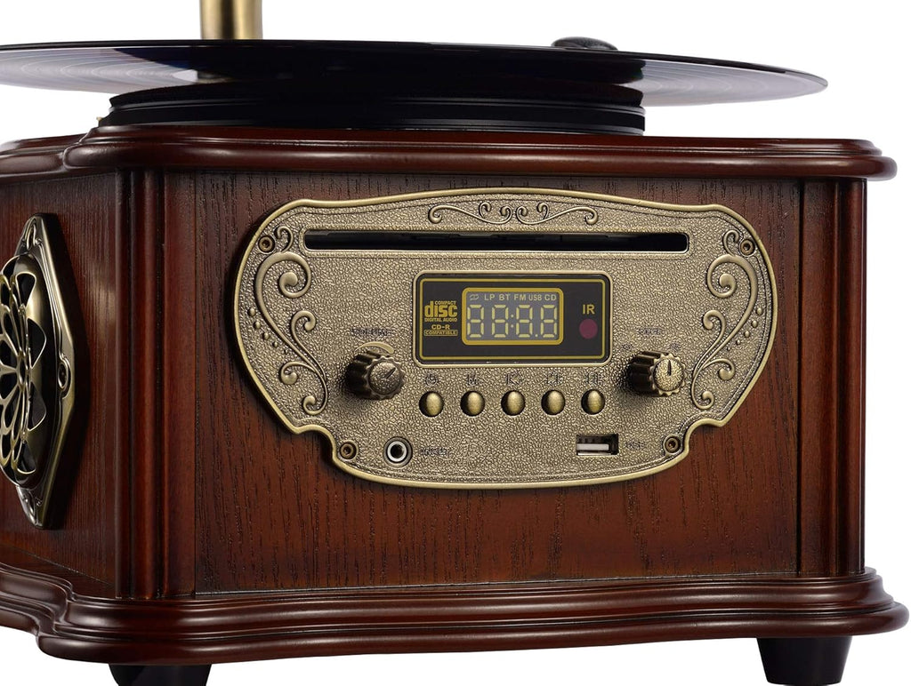Vinyl Record Player Turntable Stereo System Bluetooth 4.2 T831