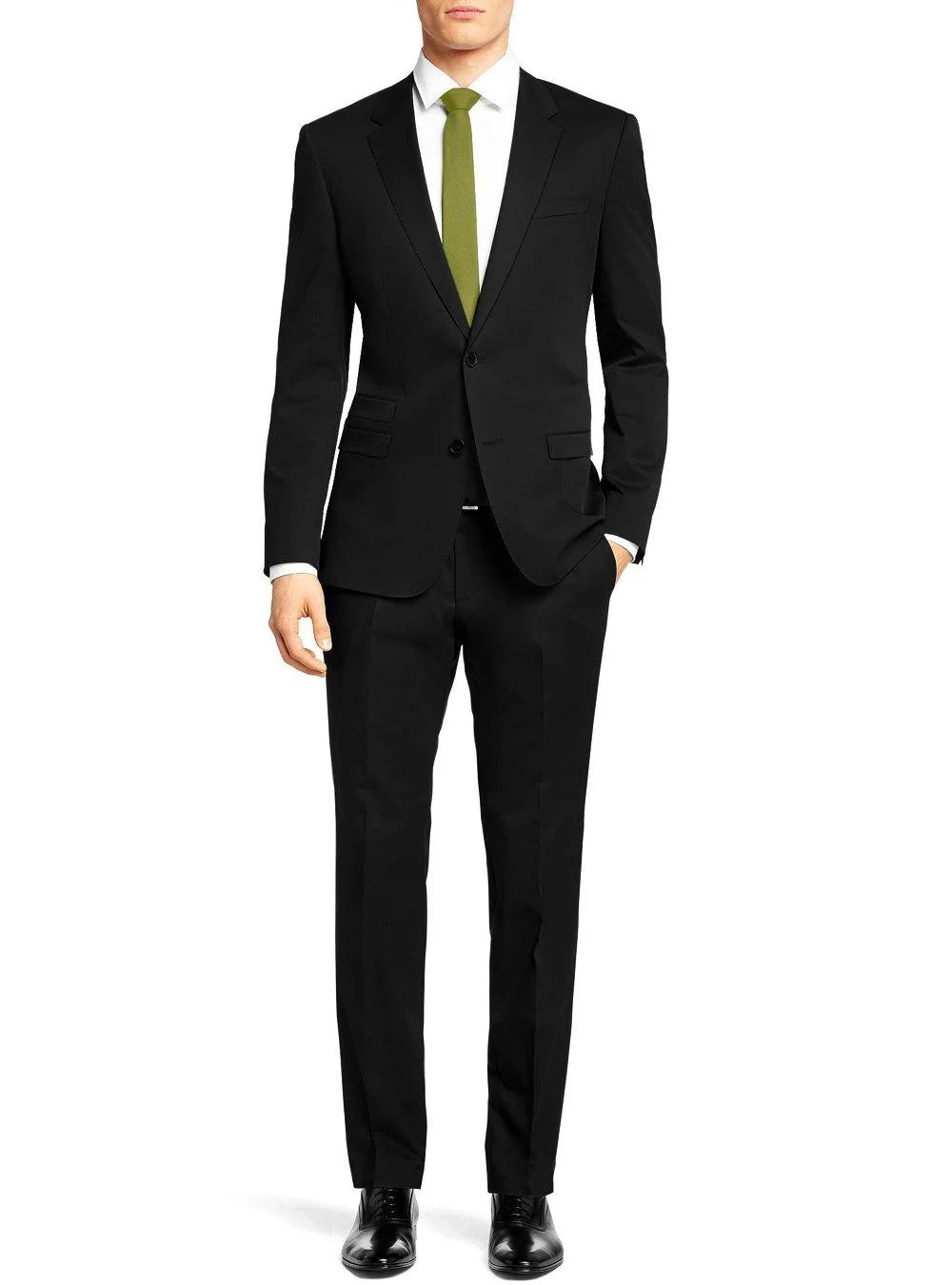 Black Slim Fit Two Button 2 Piece Suit V73600