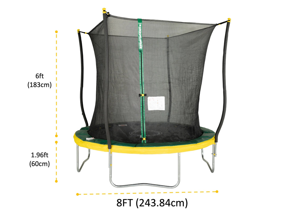 Green/Yellow Trampoline with Safety Enclosure E697