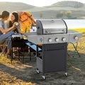 3 Burner Stainless Steel Propane Gas Grill with Side Burner R624