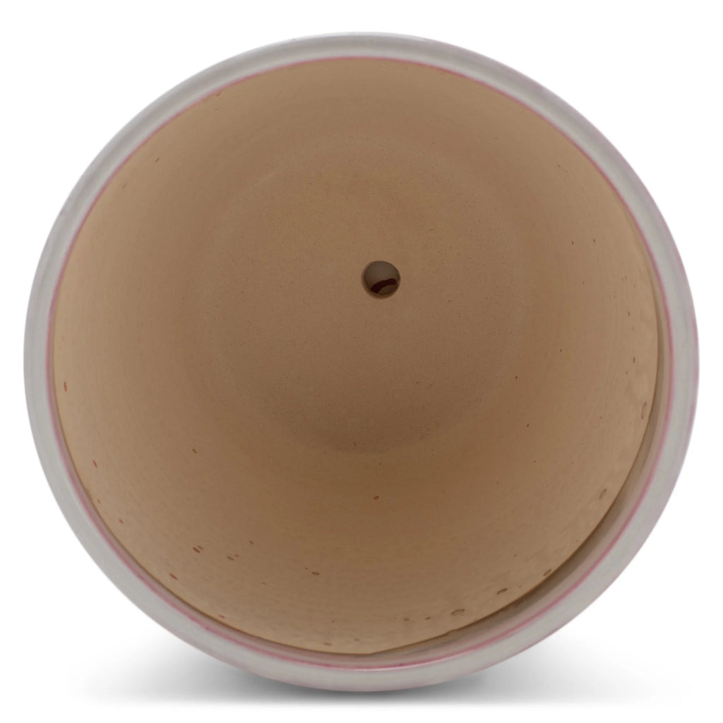 Red and White Ceramic Flower Pot Planter with Saucer P249