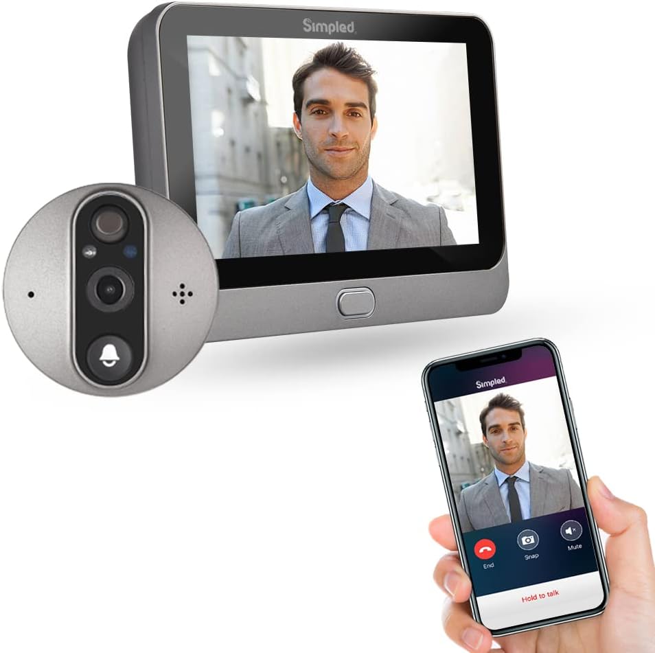 WiFi Digital Door Viewer 4.3 inch LCD Screen Smart Video Camera Doorbell Peephole with Chime W669