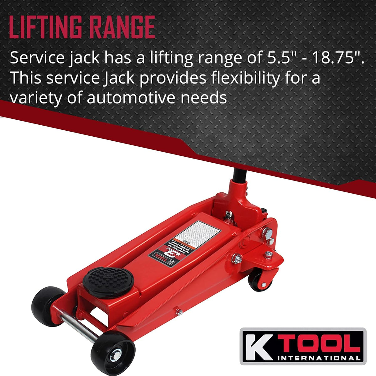 3 Ton Compact Floor Jack with Swivel Rear Casters E15384