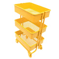Yellow Metal Storage Shelf with Dollhouse Furniture Decor Y76793