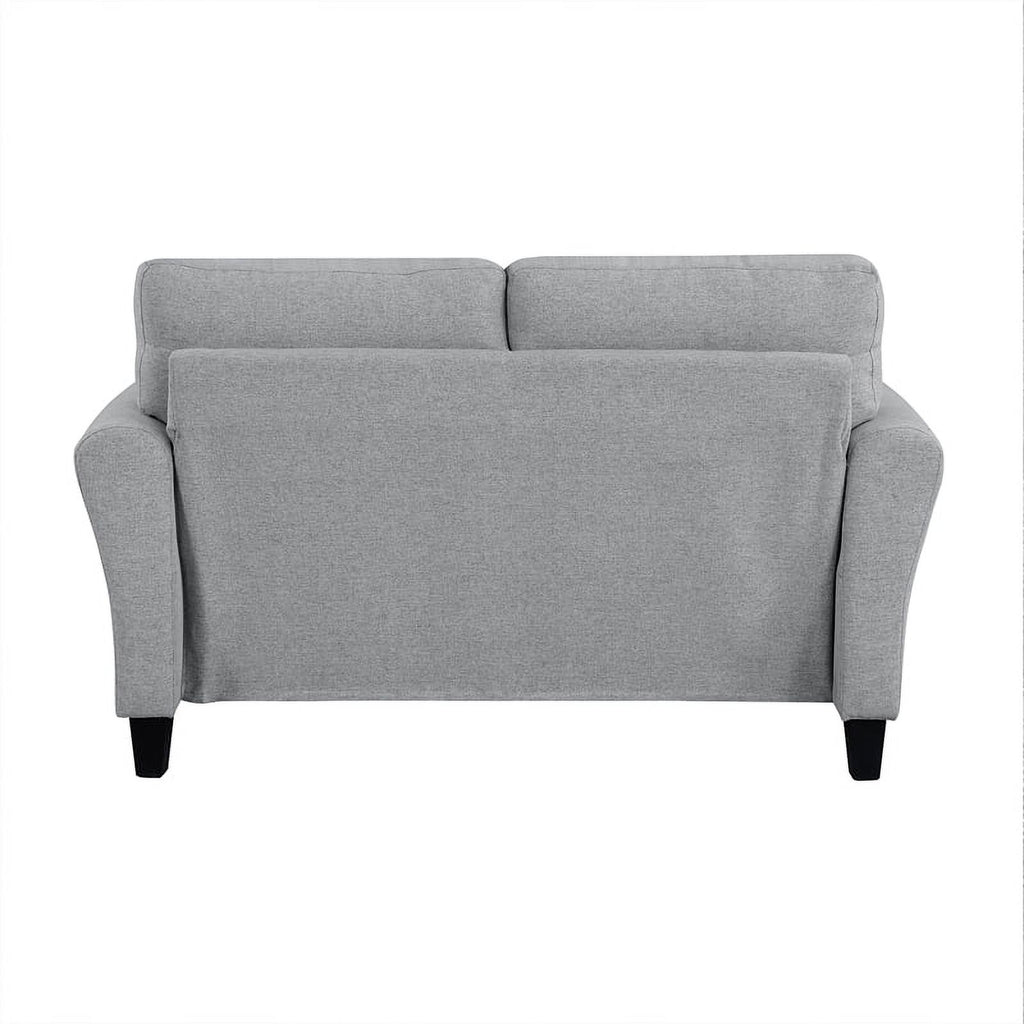 Textured Fabric 2-Piece Upholstered Sofa Set in Dark Gray I45987