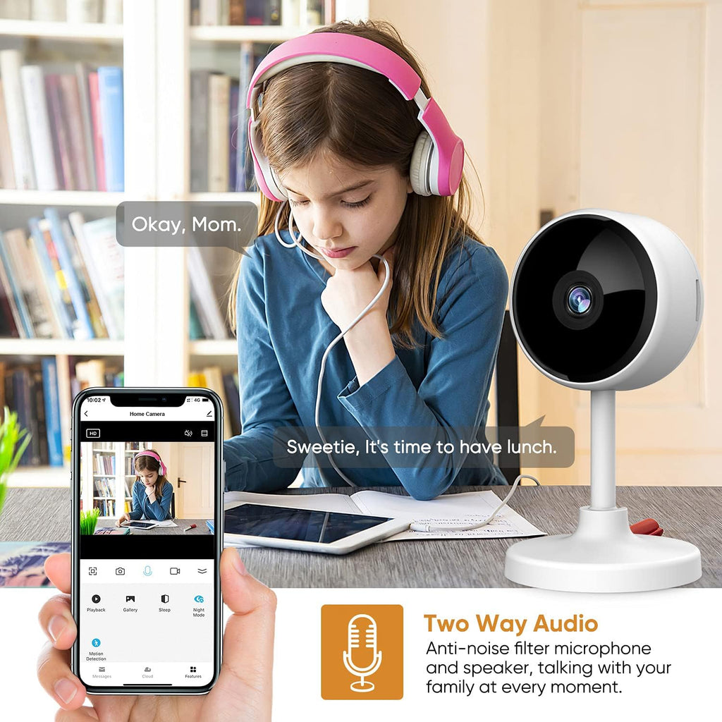 2 Pack 1080P Indoor Security Camera with Night Vision and 2-Way Audio W81649