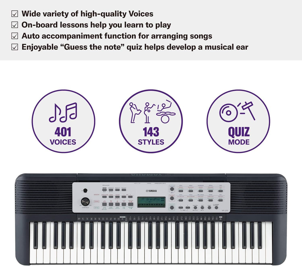 61-Key Portable Keyboard With Power Adapter T7759