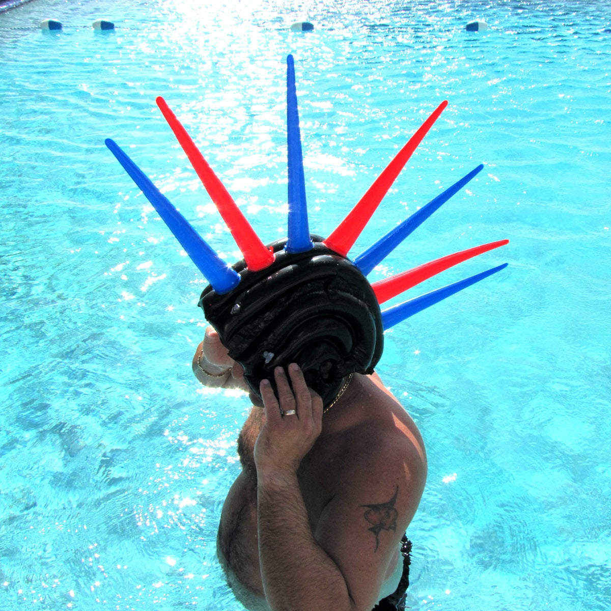 24" Inflatable Mohawk Helmet Pool Float Toy P583