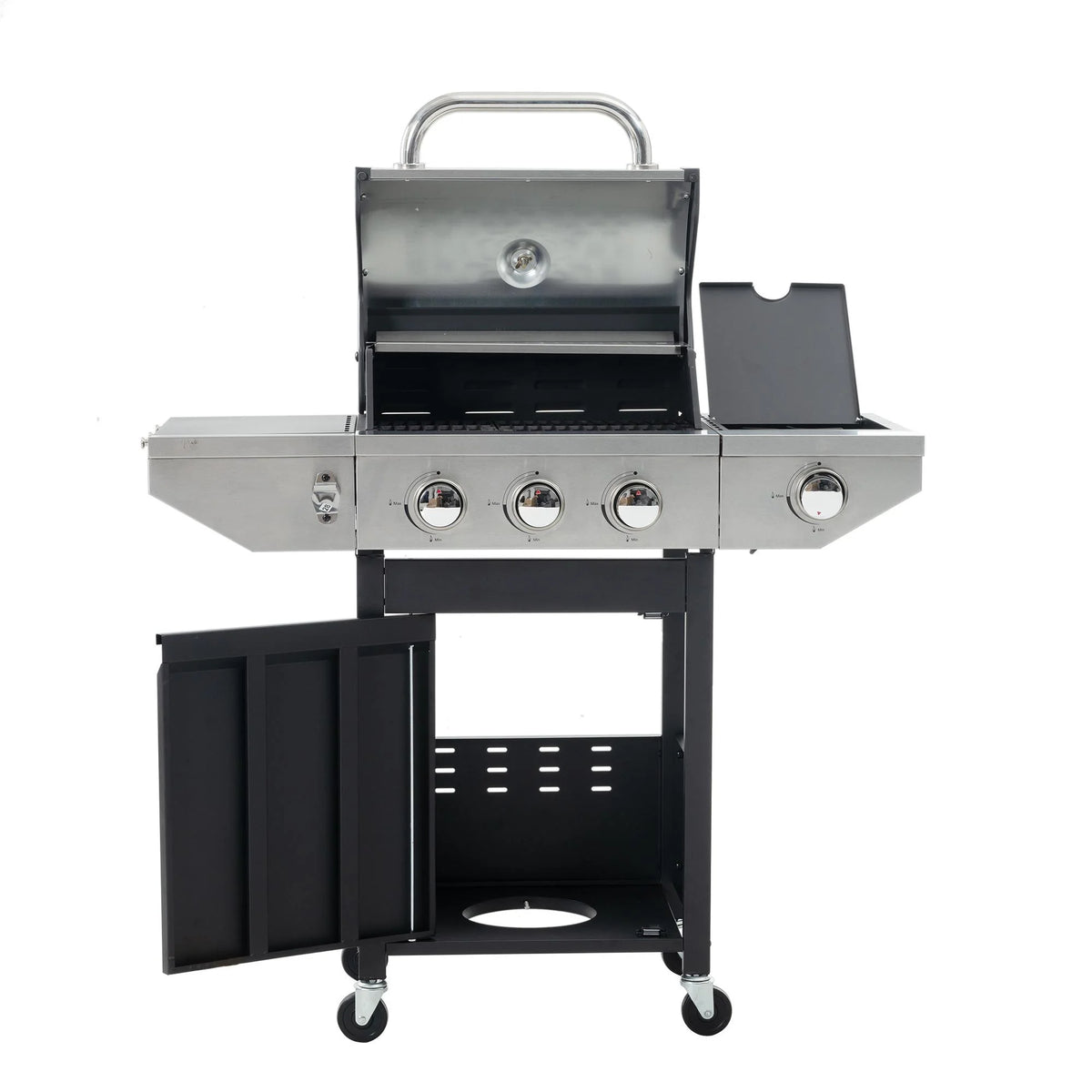 3 Burner Stainless Steel Propane Gas Grill with Side Burner R624